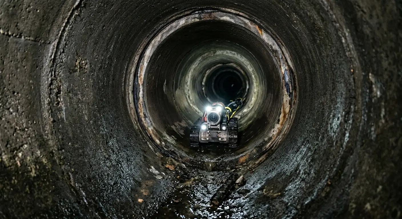 Robotic sewer camera inspecting pipe interior for Sewer Line Repair in Maidencreek